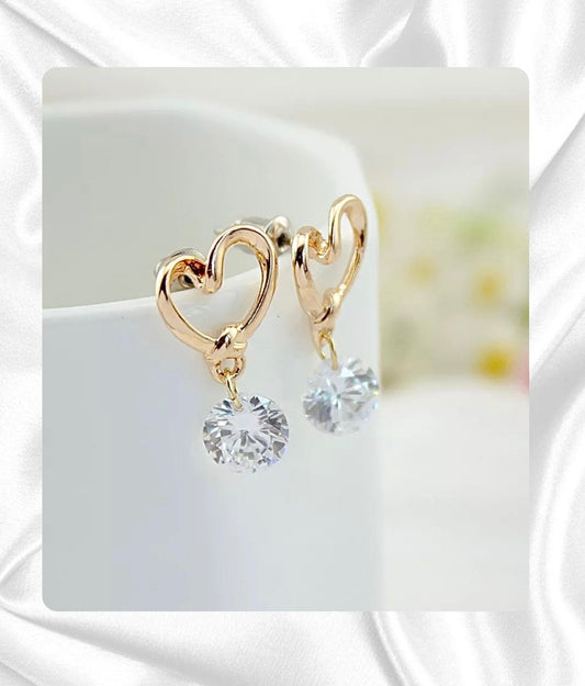 TWINKLE | HEART RHINESTONE DROP EARRINGS